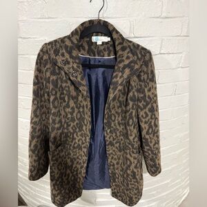 Boden Brown Leopard Print Coat